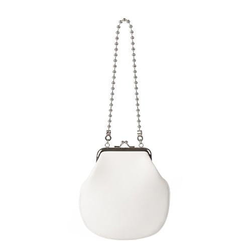 GKYQVE Trendy Pu Leder Ketten Gurt Schulterbeutel Kompaktes Abendtasche Mit Kussschloss Verschluss Für Stilvolle Party Handtasche Koreanische Modezubehör von GKYQVE