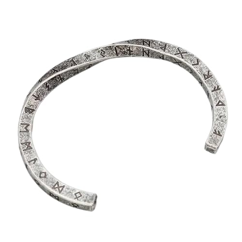 GKYQVE Twist Manschettenarmband Für Männer Skandinavische Runen Manschettenarmband Stilvoller Edelstahl Armreifen Accessoire Skandinavischer Schmuck von GKYQVE