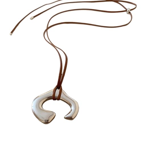 GKYQVE Unregelmäßige Form Pendellie Halskette Mode Sweater Kette Langes Seilharz Textur Für Frauen Jeden Alters Harz Halskette von GKYQVE