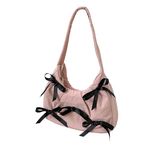 GKYQVE Unterarmtasche Mit Süßem Bogendetail Nylon Umhängetasche Casual Achselbeutel Handtasche Perfekt Für Den Täglichen Gebrauch Frauenhandtasche von GKYQVE