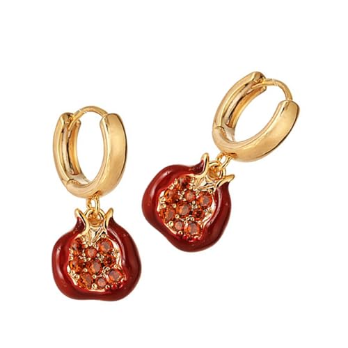 GKYQVE Vintage Gold Granatapfel Schmuck Mode Schmuck Stilvolle Anhänger Halskette Einzigartige Tropfen Ohrringe Für Stilvolle Frauen An Den Anhänger Ohrringen Vorhanden von GKYQVE