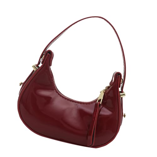 GKYQVE Zeitgenössischer PU Leder Top Tasche Trendy Mondform Abend Geldbeutel Atmungsaktive Arbeit Handtasche Komfort Treue Trendy Tasche Für Outfits von GKYQVE