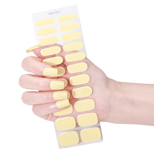 Gelnägelstreifen Set 22pcs Nails Aufkleber Ohne UV Licht Benötigt Einfache Anwendung Für Heimreise Und Party Hochzeit Farbenfrohe Nagelaufkleber von GKYQVE