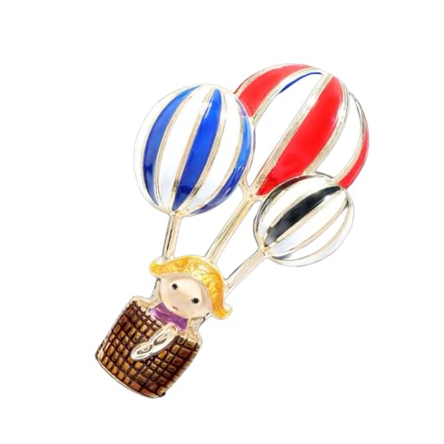 Lebendiger Cartoon Hot Air Ballon Pin Mit Mädchen Charme Mode Bag Schnalle Accessoire Trendy Jewelry Geschenk Präsentiert Trendy Accessoire Für Frauen Mädchen von GKYQVE