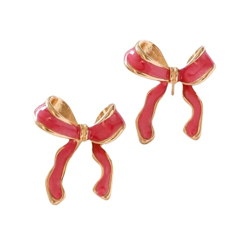 Mode Farbenfrohe Bogenknotenohrringe Schmetterling Knoten Geformte Ohrschstene Stilvolle Festliche Accessoire Weihnachtszubehör Süße Ohrringe Ohrringe von GKYQVE