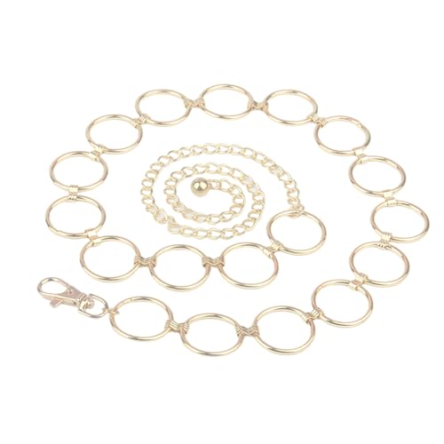 GKYQVE Mode Metall Taille Kette Für Frauen Verstellbare Verschlussweste Circles Ringe Bauchverbindungskette Für Alltägliche Verschleiß Goldkreisgürtel von GKYQVE
