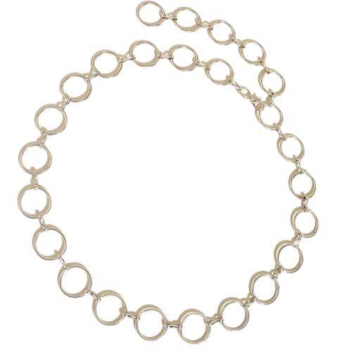GKYQVE Mode Metall Taille Kette Für Frauen Verstellbare Verschlussweste Circles Ringe Bauchverbindungskette Für Alltägliche Verschleiß Goldkreisgürtel von GKYQVE