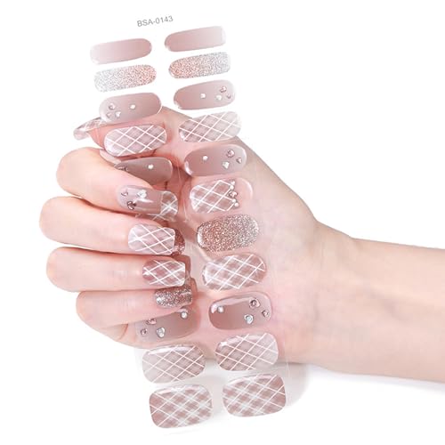 Plaids Nails Art Aufkleber Schmetterling Gel Strips Politur Wraps Dekoration Schmetterling Plaids Aufkleber Dekoration von GKYQVE