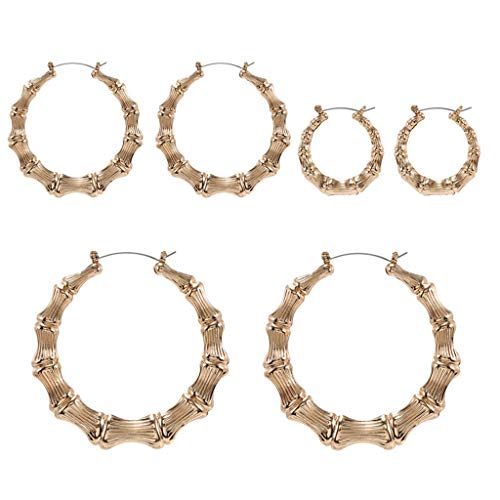 Punk Ohrringe Gold Farbe Big Bambus Kreis Hoop Große Promi Hoop Juwelier Zauber Für Frauen Ohrstifte Für Frauen Silber von GKYQVE