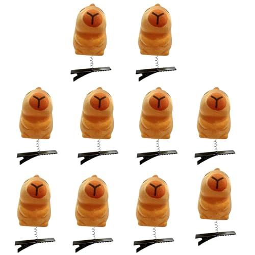 Schöne Capybaras Haarnadeln, beflockt, stehend, Tier-Clip für Kinder und Erwachsene, beliebtes Haarstyling-Zubehör, 1/5/10 Stück von GKYQVE