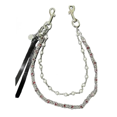 GKYQVE Stilvolle Doppelschicht Perlenhose Kette Handgefertigte Perlenhosen Kette Elegantes Kleidungszubehör Für Männer Und Frauen Handgefertigtem Gürtelschmuck von GKYQVE