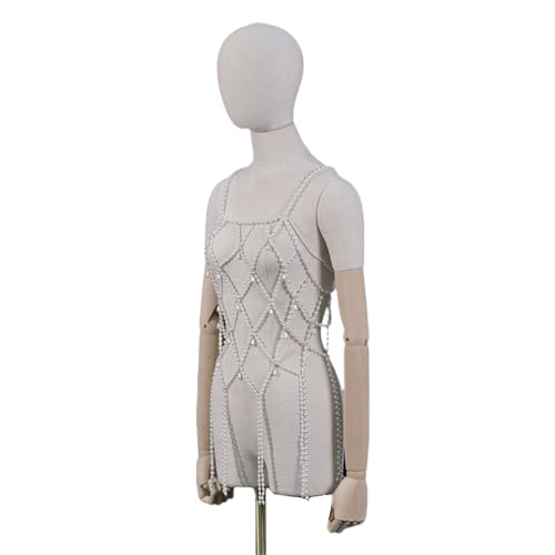 Stilvolle Imitation Perlen Schulter Halskette BH Körperkette Accessoire Für Frauen Suchen Einzigartige Stile Mode Statements Verstellbare Perlenkette von GKYQVE