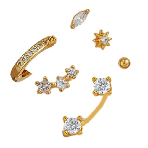 Stylish Gold Small Ohr Hoops Schmuck Zierliche Goldene Ohrringe Set Für Frauen Elegante Ohrringe Schmuck Clip Dekoration Elegante von GKYQVE