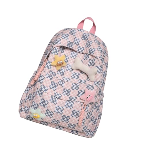 Stylish Teen Girls Kariertes Rucksack Mit Großer Kapazität Trendy Nylon Daypack Mit Verstellbarem Riemen Für Den Täglichen Gebrauch Jugendliche Frauenbeutel von GKYQVE