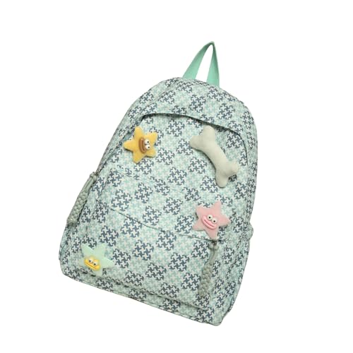 Stylish Teen Girls Kariertes Rucksack Mit Großer Kapazität Trendy Nylon Daypack Mit Verstellbarem Riemen Für Den Täglichen Gebrauch Jugendliche Frauenbeutel von GKYQVE