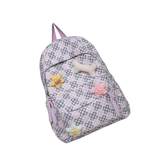 Stylish Teen Girls Kariertes Rucksack Mit Großer Kapazität Trendy Nylon Daypack Mit Verstellbarem Riemen Für Den Täglichen Gebrauch Jugendliche Frauenbeutel von GKYQVE