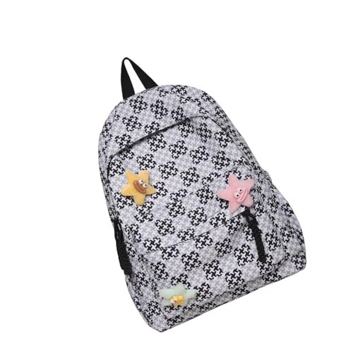 Stylish Teen Girls Kariertes Rucksack Mit Großer Kapazität Trendy Nylon Daypack Mit Verstellbarem Riemen Für Den Täglichen Gebrauch Jugendliche Frauenbeutel von GKYQVE