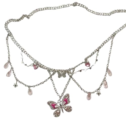 GKYQVE Verstellbare Sternbutterfly Halskette/Taillenkette Multiyer Accessoires Vielseitige Körperschmuck Mode Accessoire Für Frauen Legierungshänger Halskette von GKYQVE