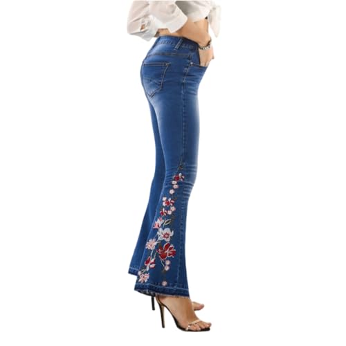 GKZA Mom Jeans Streetwear Flared Jeans Stretch Jeans Damen Damen Jeans Straight Schlaghose Jeans Jeans Weites Bein Damen Schlaghose Jeans Cargo Hosen Damen Curvy Mode Damen Jeans Weites Bein von GKZA