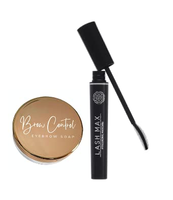 2-teilig | Mascara + Augenbrauen Gel Set | Lash Max Mascara + BROW CONTROL – Wimperntusche & Brow Soap für definierte Augenbrauen | GL Beauty Lashes Wimpern & Augenbrauen von GL Beauty