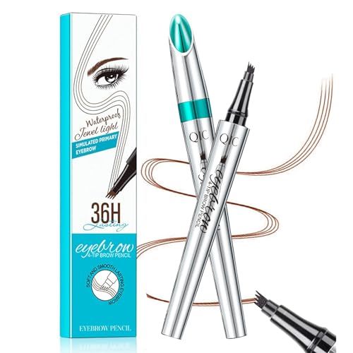 Augenbrauenstift mit 4 Spitze Micro Kopf, Flüssiger Augenbrauen Microblading Stift, Augenbrauenstift Micro 4 Punkt Brauenstift Langanhaltend Wasserdicht Natürliche Augenbrauen Make-up (#3 Rotbraun) von GL-Turelifes