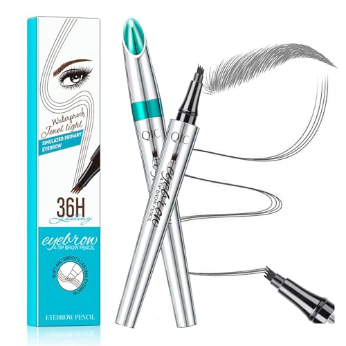 Augenbrauenstift mit 4 Spitze Micro Kopf, Flüssiger Augenbrauen Microblading Stift, Augenbrauenstift Micro 4 Punkt Brauenstift Langanhaltend Wasserdicht Natürliche Augenbrauen Make-up (#5 Rauchgrau) von GL-Turelifes