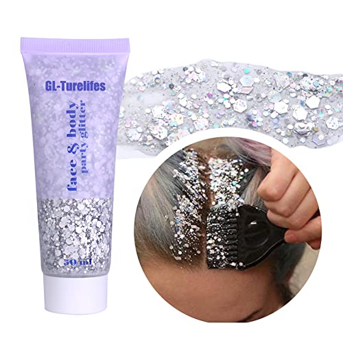 Chunky Glitter Gel Glitter Body Gel Festival Glitter Kosmetik Gesicht Haare Nägel Make-up Meerjungfrau Pailletten Flüssiger Lidschatten Langanhaltend funkelnd von GL-Turelifes