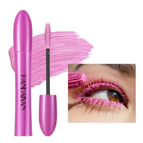 GL-Turelifes Colorful Mascara Bunte Fasermascara Charmante,dicker Pinsel,Curling, langlebige Mascara mit dicken und langen Wimpern, wasserdicht und wischfest (#2 Rosa, Stück) von GL-Turelifes