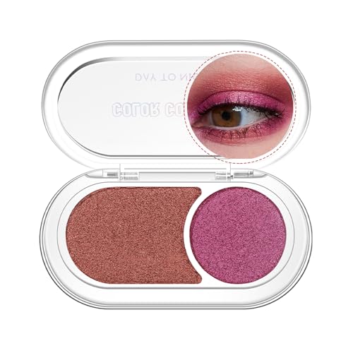 GL-Turelifes Holographic Double Glitter Eyeshadow Palette, Pearl Color Metallic Shimmer Eyeshadow, Funkle Innere Ecke Auge Highlighter, cremige Mini-Augenschan Iridescent Fairy Make-up (04 Rose) von GL-Turelifes