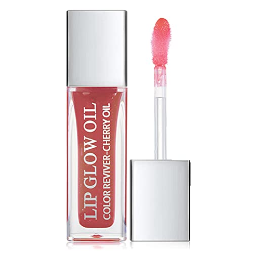 Lip Gloss Plumping Lip Oil, Hydrating Lip Gloss Getönte Lippenbalsam Lippenpflege Transparent Lip Balm, Lip Glow Oil Non-Sticky Glitter Shine Primer Lip Tint (#02 Coral Orange) von GL-Turelifes