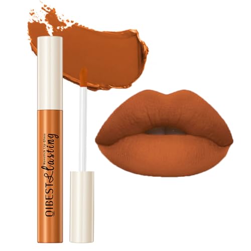 GL-Turelifes Matte Lip Gloss Weiß Grün Schwarz Lila Vampir-Lippenstift Antihaft-Becher, nicht verblassender flüssiger Lippenstift, langlebig für Halloween-Cosplay (#20 Orange) von GL-Turelifes