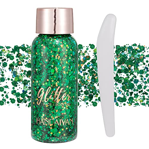 GL-Turelifes Mermaid Pailletten Chunky Glitter Liquid Lidschatten Glitter Body Gel Festival Glitter Kosmetik Gesicht Haar Nägel Make-up Long Lasting Sparkling 30 g (#109 Weihnachten Grün) von GL-Turelifes