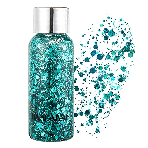 GL-Turelifes Mermaid Pailletten Chunky Glitter Liquid Lidschatten Glitter Body Gel Festival Glitter Kosmetik Gesicht Haar Nägel Make-up Long Lasting Sparkling 30 g (04# Grün) von GL-Turelifes