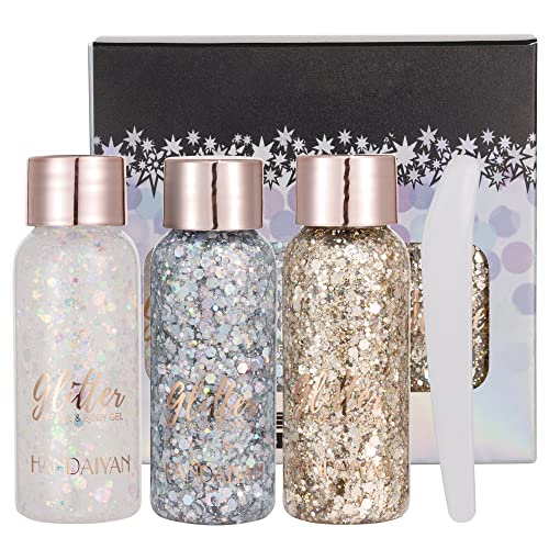 GL-Turelifes Mermaid Pailletten Chunky Glitter Liquid Lidschatten Glitter Body Gel Festival Glitter Kosmetik Gesicht Haar Nägel Make-up Long Lasting Sparkling 30 g (Set A) von GL-Turelifes