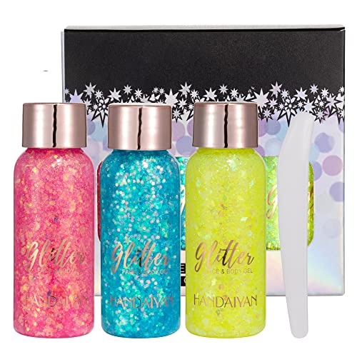 GL-Turelifes Mermaid Pailletten Chunky Glitter Liquid Lidschatten Glitter Body Gel Festival Glitter Kosmetik Gesicht Haar Nägel Make-up Long Lasting Sparkling 30 g (Set B) von GL-Turelifes