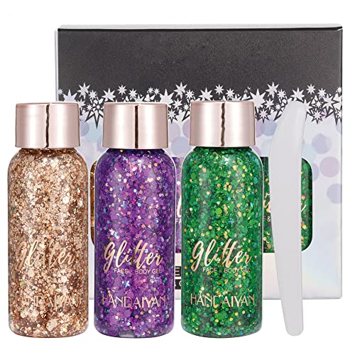 GL-Turelifes Mermaid Pailletten Chunky Glitter Liquid Lidschatten Glitter Body Gel Festival Glitter Kosmetik Gesicht Haar Nägel Make-up Long Lasting Sparkling 30 g (Set C) von GL-Turelifes