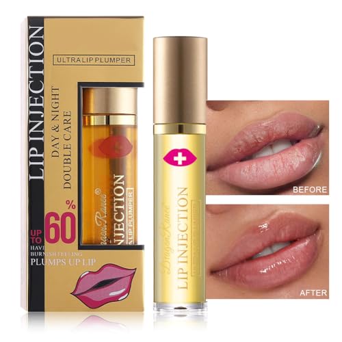Lip Plumper Clear Lip Gloss, Roll On Lip Gloss, Ginger Lip Balm Plumper Lip Extreme Volume, Enhancer Hydrated Lips, Moisturize, Eliminate Dryness Wrinkles (Strong) von GL-Turelifes