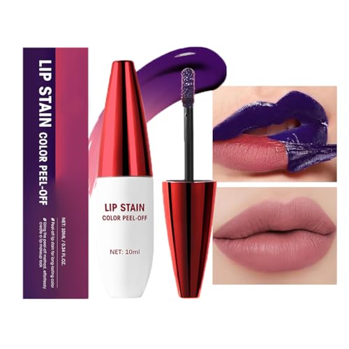 GL-Turelifes Peel Off Lipgloss, Tattoo Farbe Lip Stain Lip Tint, Matter Lipgloss Langanhaltender wasserdichter flüssiger Lippenstift Non-Stick Cup Lip Tint Tear-Off Lipgloss (#1 Peachy Nude) von GL-Turelifes