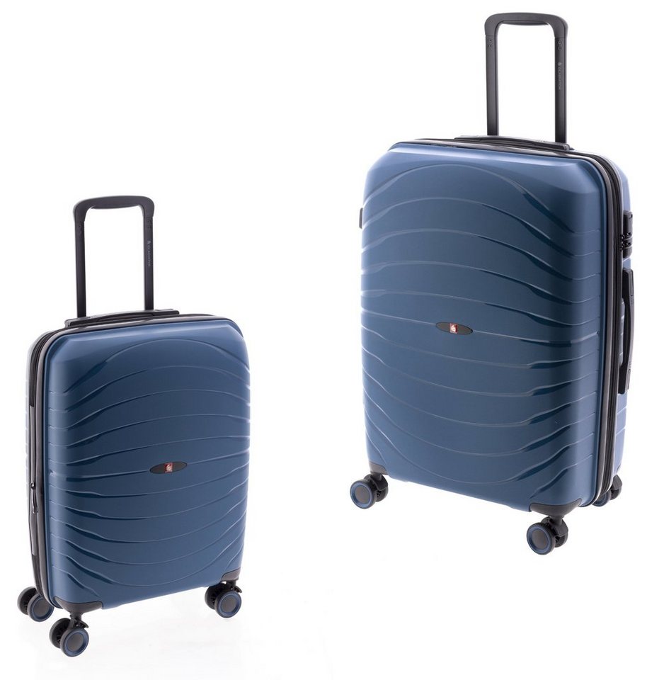 GLADIATOR Trolleyset Koffer-Set 2-teilig, 67+55 cm, 4 Rollen, Dehnfalte, grau, rot od. blau von GLADIATOR