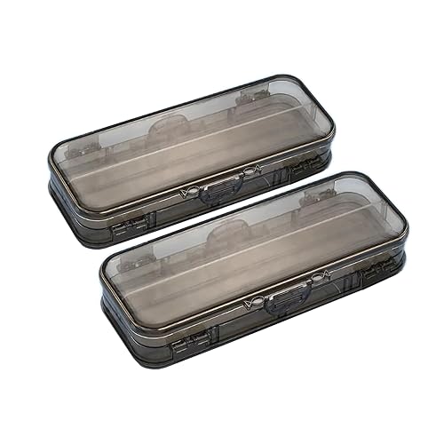 GLADIC Tragbar Transparentes Acryl-Federmäppchen, doppelter Kunststoff-Organizer, große Kapazität für die Aufbewahrung von Schreibwaren (2 Stück) Erschwinglich von GLADIC