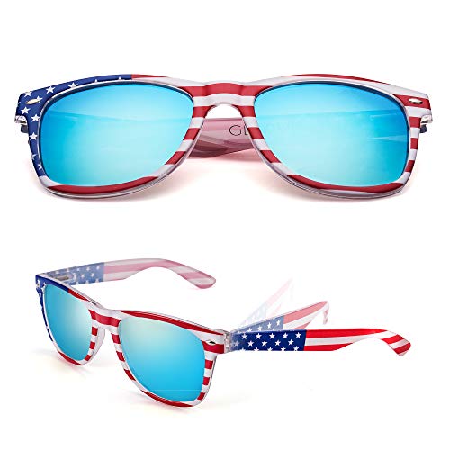 GLADVISION polarisierte klassische amerikanische Flagge USA Patriot Sonnenbrille, (American Flag Frame), Medium von GLADVISION