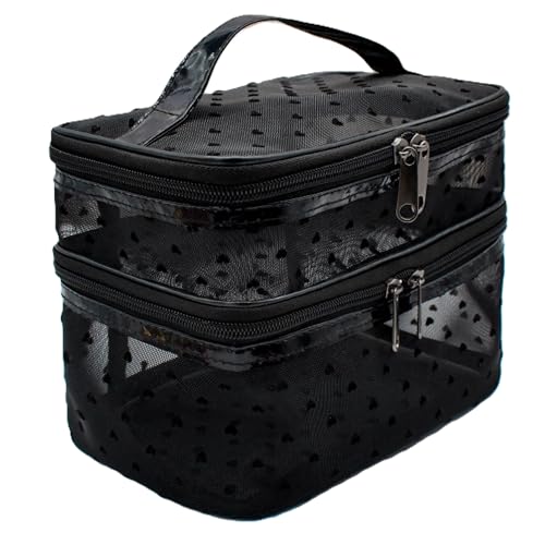 Glam'Up Paris – Kosmetiktasche – Reisetasche mit großem Fassungsvermögen – Aufbewahrungstasche – praktischer und strapazierfähiger Reise-Organizer – Schwarz, Schwarz, Multifunktionale Kosmetiktasche von GLAM UP