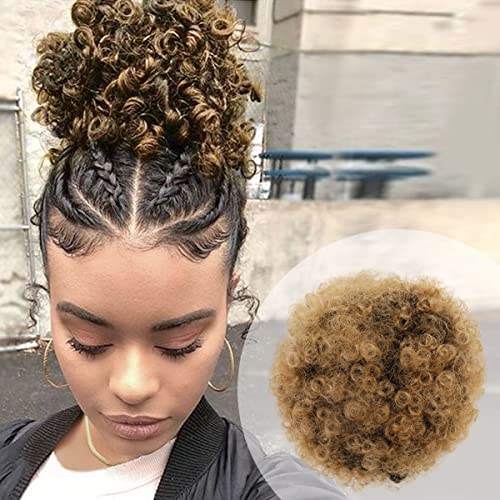 Glam21Usa Afro-Pferdeschwanz-Perücke mit Schnürsenkel, Retro, gelockt, gelockt, mit Clip, für schwarze Frauen, synthetische Haarverlängerung (klein, T1B/27, schwarze Spitze und Honigblond, T1B Glam21Usa Afro-Pferdeschwanz-Perücke mit Schnürsenkel, Retro, gelockt, gelockt, mit Clip, für schwarze Frauen, synthetische Haarverlängerung (klein, T1B/27, schwarze Spitze und Honigblond, T1B von GLAM21USA