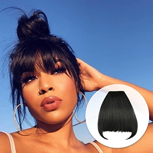 Glam21Usa Clip Pony, süßer Pony, Pony, Pony, Pony, Kunsthaar-Extensions für Frauen, süßer Pony (Pony, 1B - gebrochenes Schwarz) von GLAM21USA