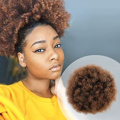 Glam21Usa Pferdeschwanz-Perücke, Afro-Stil, Retro, gelockt, gelockt, mit Haarknoten, für schwarze Frauen, Kunsthaarverlängerung (groß, T1B/30) von GLAM21USA