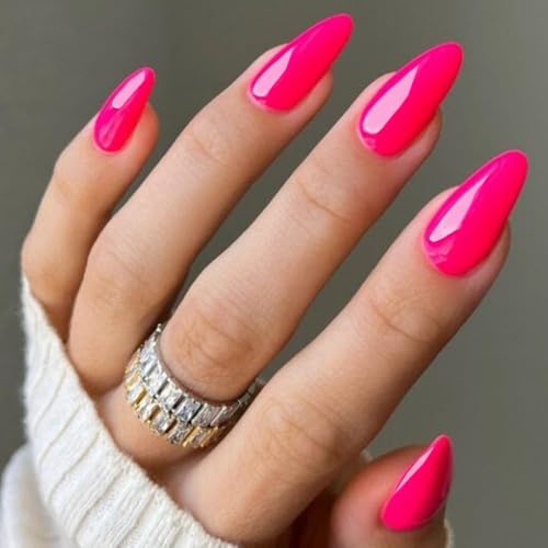 GLAMERMAID 24 PCS Mittlere Mandel Künstliche Fingernägel Sommer Frühling Rosarot Handgefertigtes Weiches Gel Reiner Kleber Stiletto-Form Wiederverwendbares Acryl-Set Zum Aufkleben Für Frauen GLAMERMAID 24 PCS Mittlere Mandel Künstliche Fingernägel Sommer Frühling Rosarot Handgefertigtes Weiches Gel Reiner Kleber Stiletto-Form Wiederverwendbares Acryl-Set Zum Aufkleben Für Frauen von GLAMERMAID