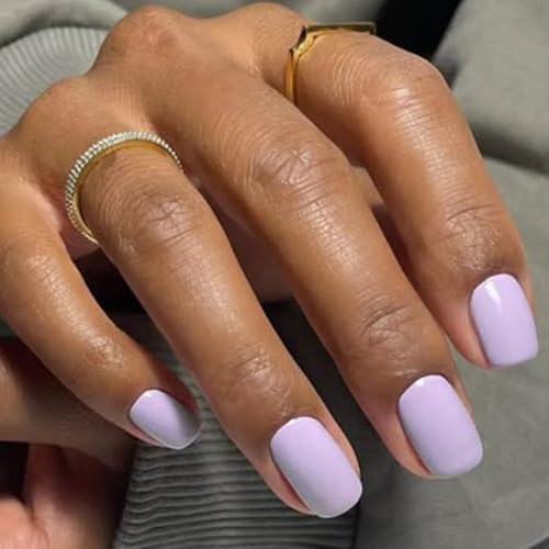 GLAMERMAID 24Pcs Press-on-Nägel Extra Kurz Squoval Frühling Sommer Helllila Gel-Kleber-Nägel 24Pcs Glänzend Rund Wiederverwendbar UV-Finish Fake Nails Acryl Falschnägel Maniküre-Sets für Frauen GLAMERMAID 24Pcs Press-on-Nägel Extra Kurz Squoval Frühling Sommer Helllila Gel-Kleber-Nägel 24Pcs Glänzend Rund Wiederverwendbar UV-Finish Fake Nails Acryl Falschnägel Maniküre-Sets für Frauen von GLAMERMAID