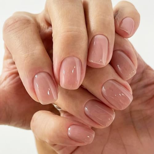 GLAMERMAID 24Pcs Press-on-Nägel Extra Kurz Squoval Frühling Sommer Nude Gelee-Gel-Kleber-Nägel 24Pcs Glänzend Rund Wiederverwendbar UV-Finish Fake Nails Acryl Falschnägel Maniküre-Sets für Frauen GLAMERMAID 24Pcs Press-on-Nägel Extra Kurz Squoval Frühling Sommer Nude Gelee-Gel-Kleber-Nägel 24Pcs Glänzend Rund Wiederverwendbar UV-Finish Fake Nails Acryl Falschnägel Maniküre-Sets für Frauen von GLAMERMAID