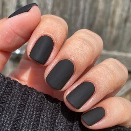 GLAMERMAID 24Pcs Press-on-Nägel Extra Kurz Squoval Schwarz Samt Gel-Kleber-Nägel 24Pcs Matt Rund Wiederverwendbar UV-Finish Fake Nails Acryl Falschnägel Maniküre-Sets für Frauen GLAMERMAID 24Pcs Press-on-Nägel Extra Kurz Squoval Schwarz Samt Gel-Kleber-Nägel 24Pcs Matt Rund Wiederverwendbar UV-Finish Fake Nails Acryl Falschnägel Maniküre-Sets für Frauen von GLAMERMAID