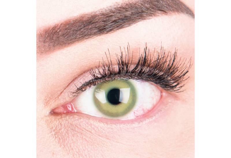 GLAMLENS Monatslinsen Sehr stark deckende und natürliche grüne Kontaktlinsen "Alice Green" von GLAMLENS